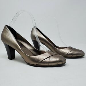 Salvatore Ferragamo Dark Bronze Leather Heels